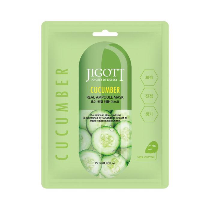 Maschera viso all'ampolla di vero cetriolo da 27 ml - Jigott - 1