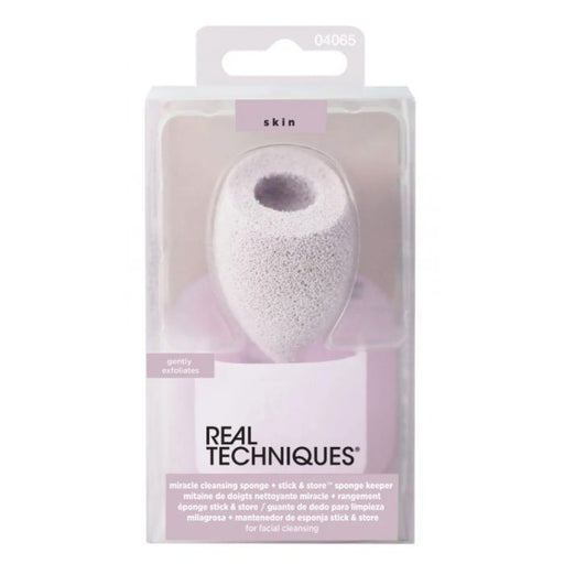 Spugna Miracle Cleansing Sponge + Stick - Store Sponge Keeper - Real Techniques - 1