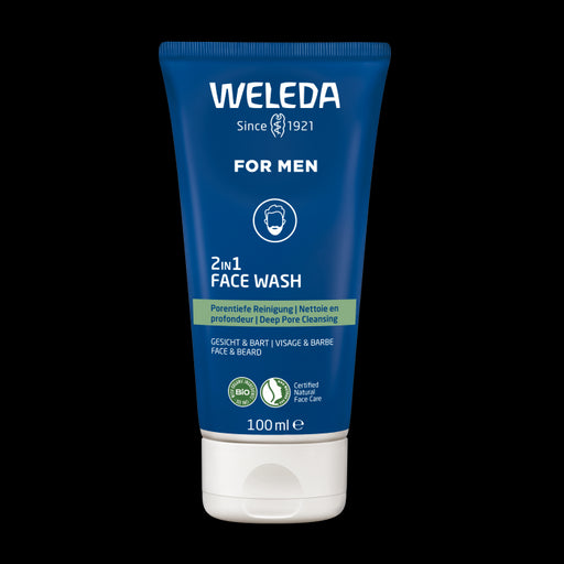 Uomo Gel Detergente 2in1 Viso - Barba 100 ml - Weleda - 1