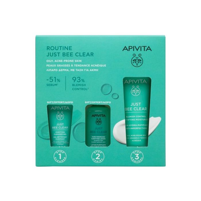 Apivita - Just Bee Clear - Rutina Facial Completa - Pack de 3 productos - Apivita - 1