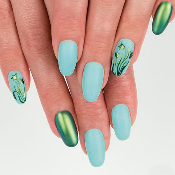 Polvo Flash - Specchio Camaleonte Libellula Blu 07 - Semilac : 03 - Chameleon Green Venom - 2