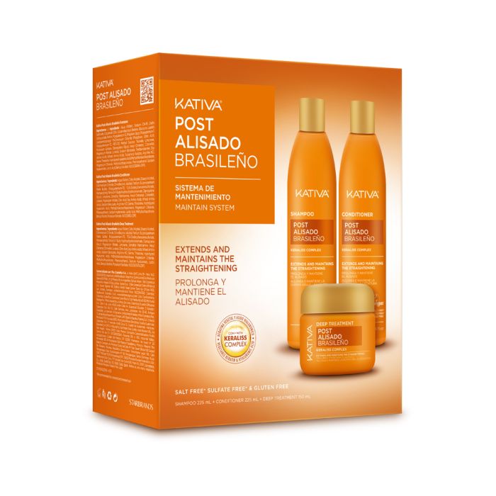 Kit Post Alisado Brasileño 3 unidades Champú + Acondicionador + Tratamiento al Italiano - Kativa - 1