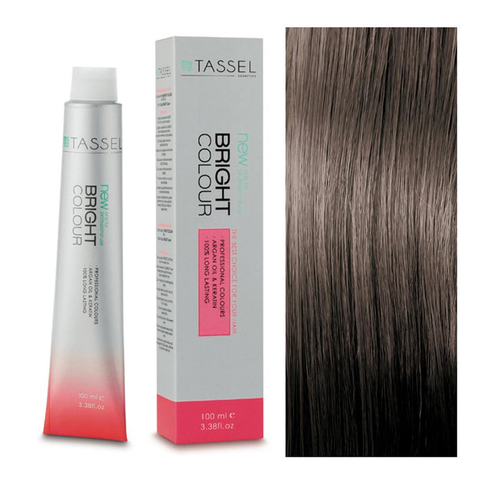 5 Castano Chiaro - Colorante con Olio di Argan e Cheratina 100 ml - Tassel : 6.1 Rubio Oscuro Ceniza - 1