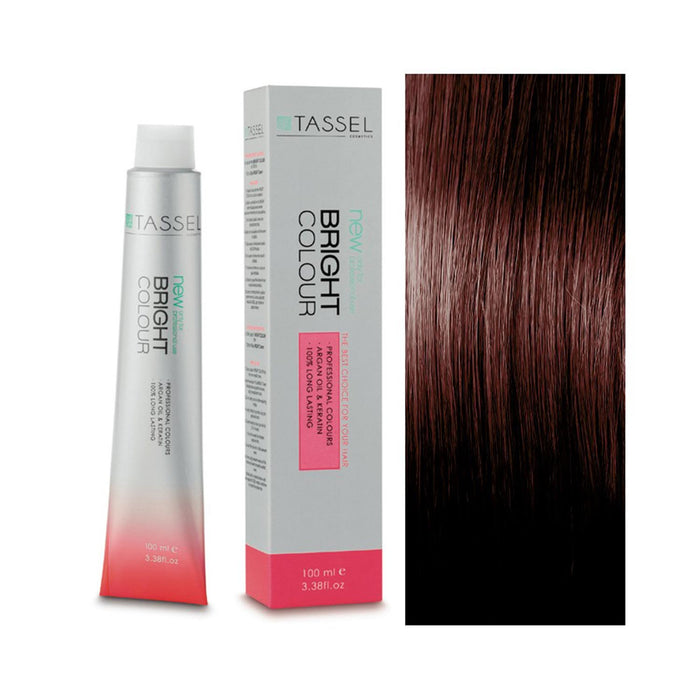 5 Castano Chiaro - Colorante con Olio di Argan e Cheratina 100 ml - Tassel : 6.54 Rubio oscuro caoba cobrizo - 1