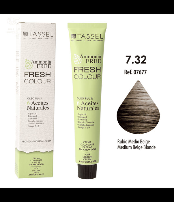 Tinta Fresh Colour senza Ammoniaca 100ml - Tassel : 7.32 Rubio medio beige - 1