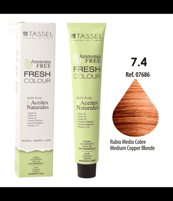 Tinta Fresh Colour senza Ammoniaca 100ml - Tassel : 7.4 Rubio medio cobre - 1