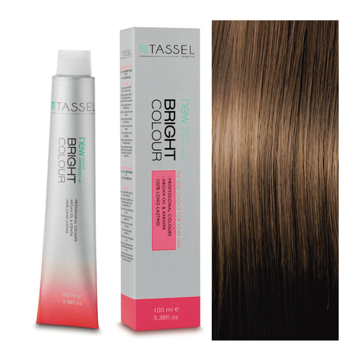 5 Castano Chiaro - Colorante con Olio di Argan e Cheratina 100 ml - Tassel : 5.7 Castaño Claro Marrón - 1