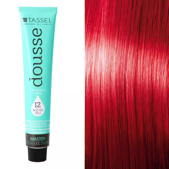 Tintura Capelli Tassel Dousse Master Collection - 100 ml | 11 Tonalità Base con 12 Oli Essenziali - Tassel : 8.55 Rubio Medio Rojo Intenso - 1