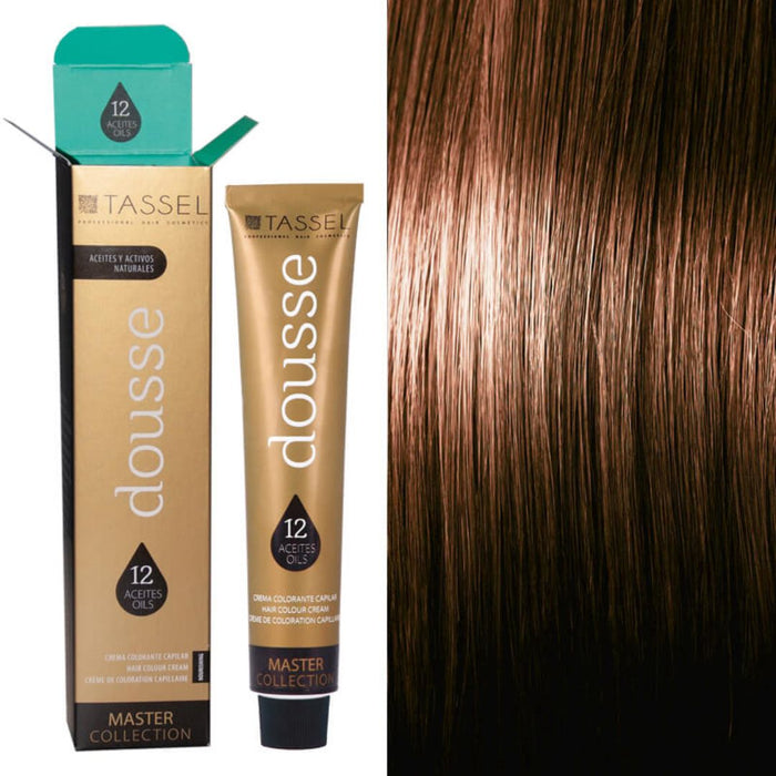 Tintura Capelli Tassel Dousse Master Collection - 100 ml | 11 Tonalità Base con 12 Oli Essenziali - Tassel : 8.8 - RUBIO CLARO MARRON - 1