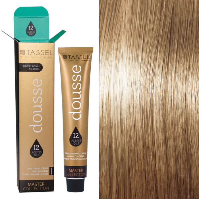 Tintura Capelli Tassel Dousse Master Collection - 100 ml | 11 Tonalità Base con 12 Oli Essenziali - Tassel : 9.83 - RUBIO EXTRACLARO MARRON DORADO - 1