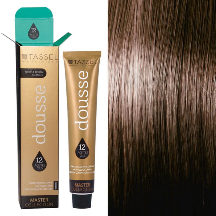 Tintura Capelli Tassel Dousse Master Collection - 100 ml | 11 Tonalità Base con 12 Oli Essenziali - Tassel : 7.80 - RUBIO MEDIO CHOCOLATE - 1
