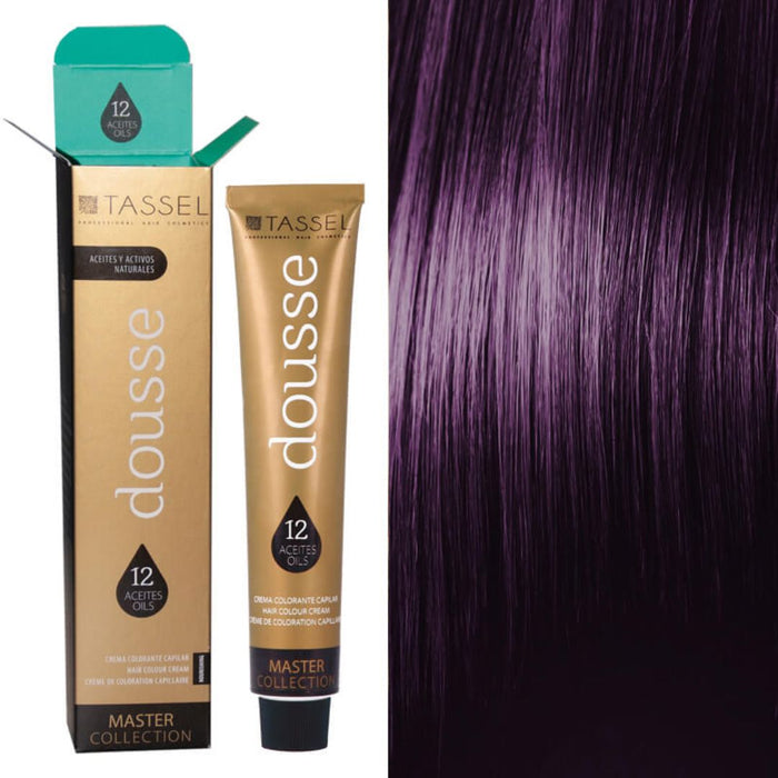 Tintura Capelli Tassel Dousse Master Collection - 100 ml | 11 Tonalità Base con 12 Oli Essenziali - Tassel : 66 - VIOLETA - 1