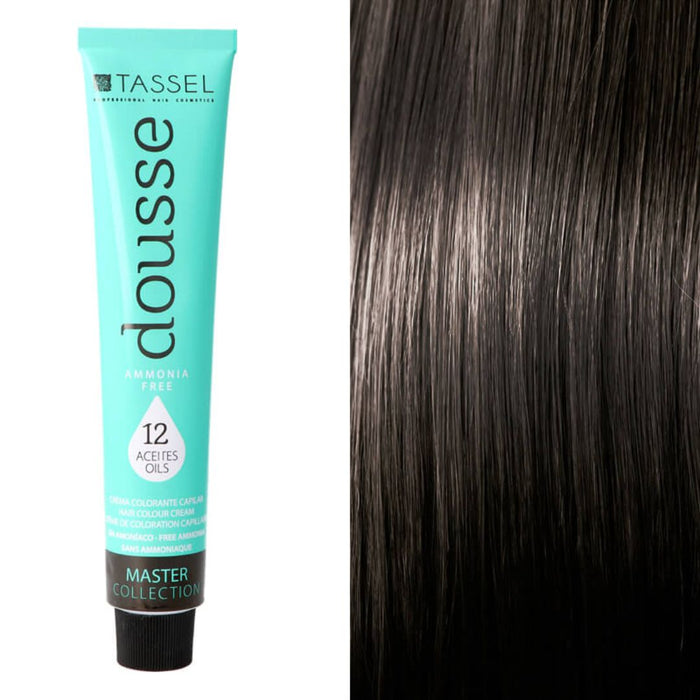 Tintura Capelli Tassel Dousse Master Collection - 100 ml | 11 Tonalità Base con 12 Oli Essenziali - Tassel : 4 - Castaño medio - 1