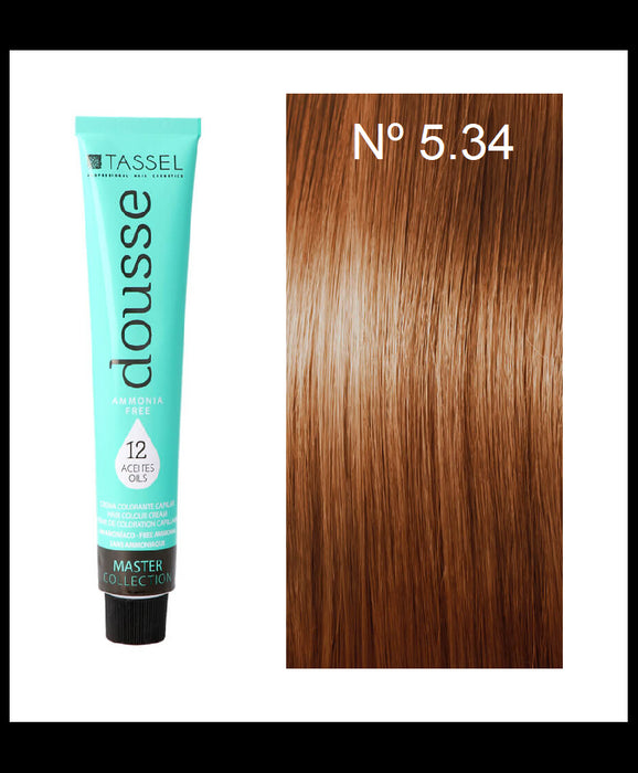 Tintura Capelli Tassel Dousse Master Collection - 100 ml | 11 Tonalità Base con 12 Oli Essenziali - Tassel : 5.34 - CAST.CLARO DOR.COBRIZO - 1