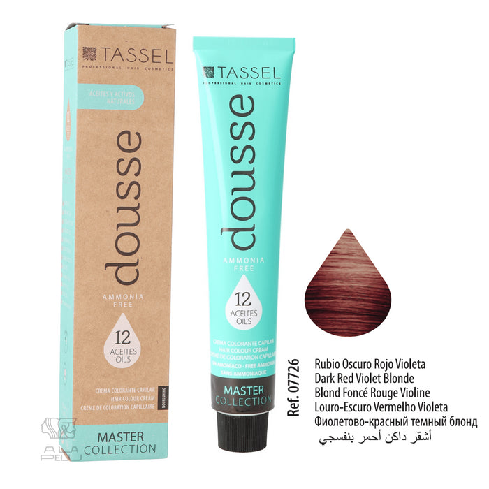 Tintura Capelli Tassel Dousse Master Collection - 100 ml | 11 Tonalità Base con 12 Oli Essenziali - Tassel : 6.56 - RUBIO OSC ROJO VIOLETA - 1