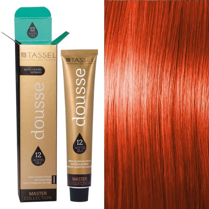 Tintura Capelli Tassel Dousse Master Collection - 100 ml | 11 Tonalità Base con 12 Oli Essenziali - Tassel : 9.44 - RUBIO EXTRA CLARO COBRE INTENSO - 1