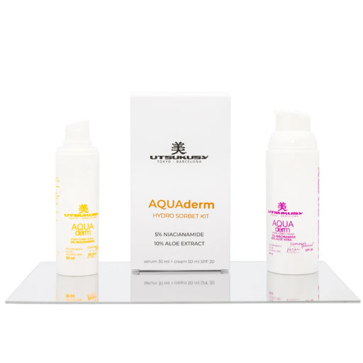 Crema e Sieri Fluidi Aqua Derm. Crema 50ml + Siero 30 ml - Utsukusy - 1