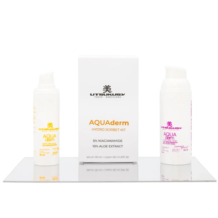 Crema e Sieri Fluidi Aqua Derm. Crema 50ml + Siero 30 ml - Utsukusy - 1