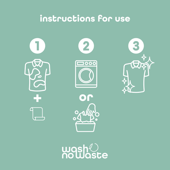 Strisce detergenti biodegradabili - Confezione da 3 - Senza lavanda, brezza oceanica e profumo - Wash No Waste - 3