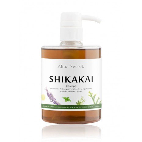 Shikakai Shampoo (per la caduta dei capelli, l&#39;untuosità, la forfora e la dermatite) - 500 ml - Alma Secret - 1