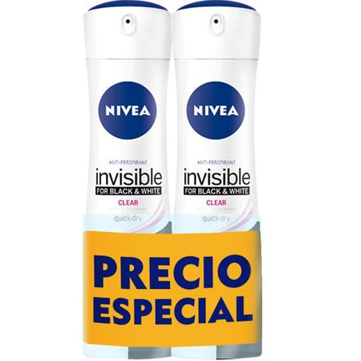 Spray Invisible Black &amp; White Desodorante Clear - Nivea: 2 x 200ML - 1