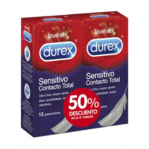 Preservativi Total Contact sensibili - Durex: 2 x 12 unidades - 1