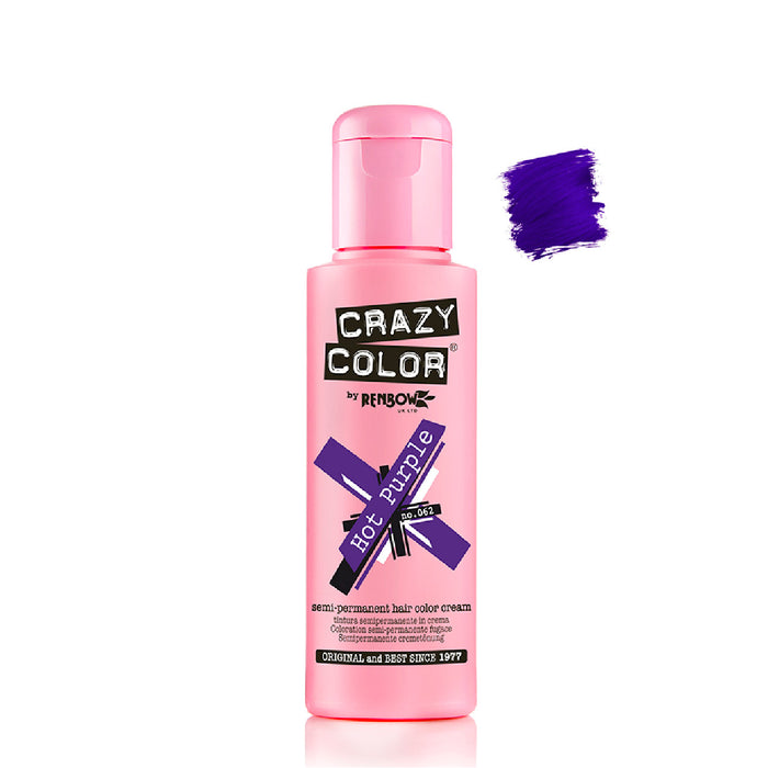 Colorante semipermanente senza ammoniaca 100ml - Crazy Color: Color - 62 -  Hot Purple