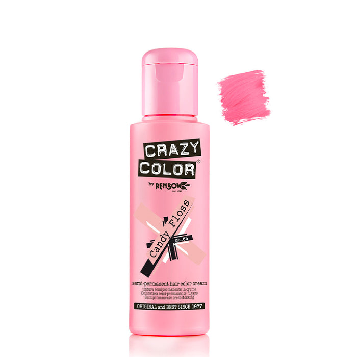 Colorante semipermanente senza ammoniaca 100ml - Crazy Color: Color - 65 -  Candy Floss