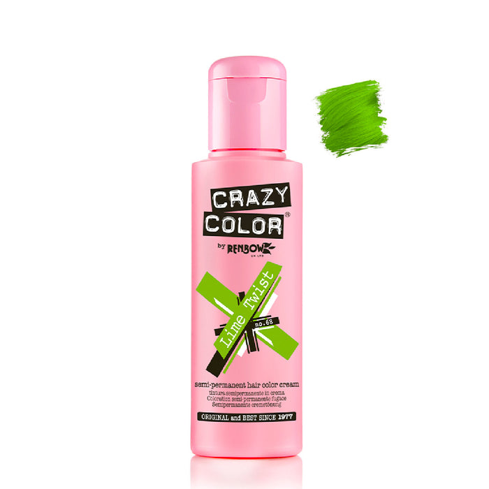 Colorante semipermanente senza ammoniaca 100ml - Crazy Color: Color - 68 -  Lime Twist
