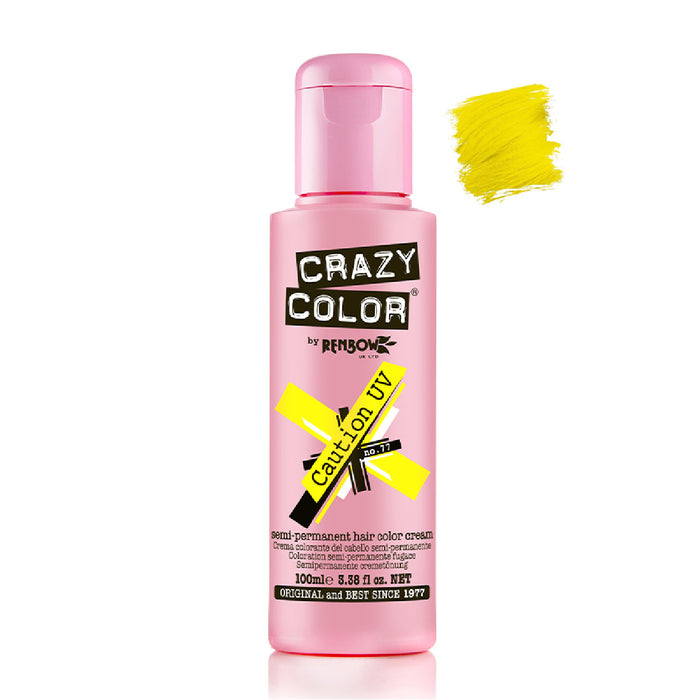 Colorante semipermanente senza ammoniaca 100ml - Crazy Color: Color - 77 -  Caution UV