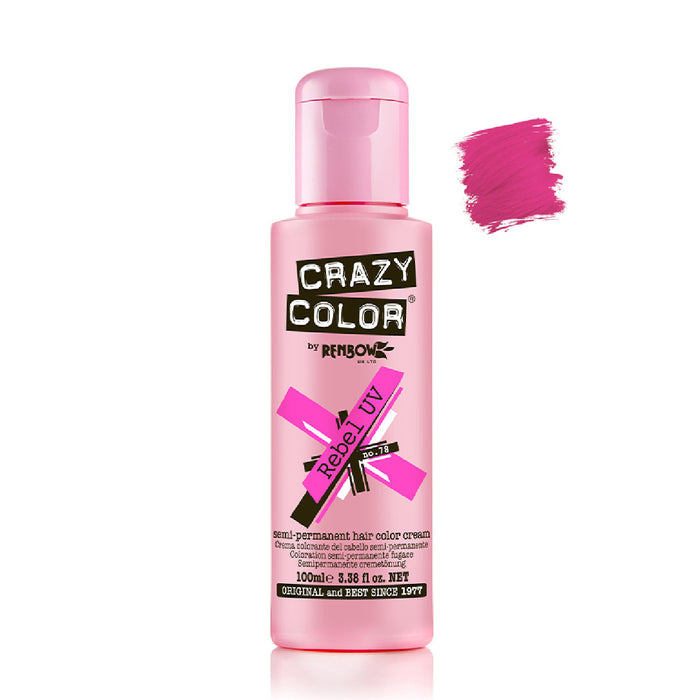Colorante semipermanente senza ammoniaca 100ml - Crazy Color: Color - 78 -  Rebel UV