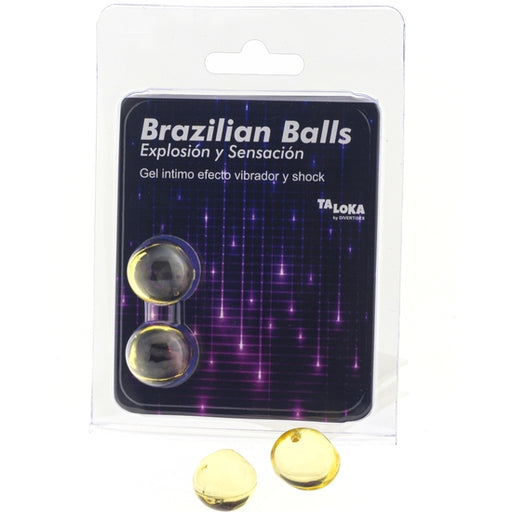 Gel Eccitante Effetto Vibrante e Shock Brazilian Balls 2 Sfere - Taloka - 1