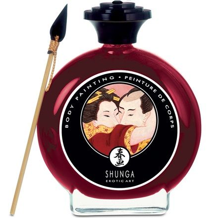 Pittura per il corpo commestibile Fragole e champagne - Crema da massaggio - Shunga - 1